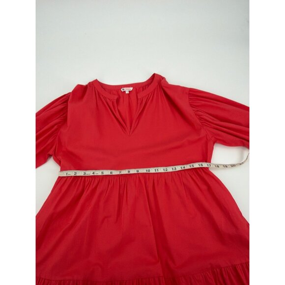 Sundry Evereve The Anywhere Tiered Puff Sleeve Poplin Cotton Dress Womens Size 2 - Picture 8 of 9